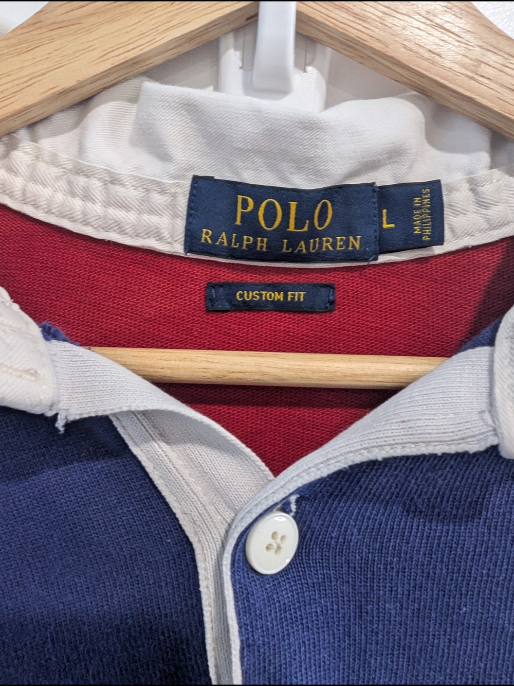 Polo Ralph Lauren Custom Fit Primary Multicolor Rugby Shirt Size Large - Picture 2 of 5